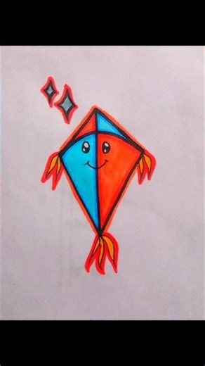 "Easy Kite Drawing ✨ | Simple Drawing for Beginners 🎨 #shorts"