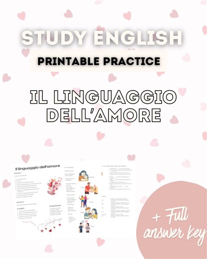 The Language of Love | Valentine’s Day Italian A1-A2 | Love Languages Worksheet | Printable PDF - Etsy