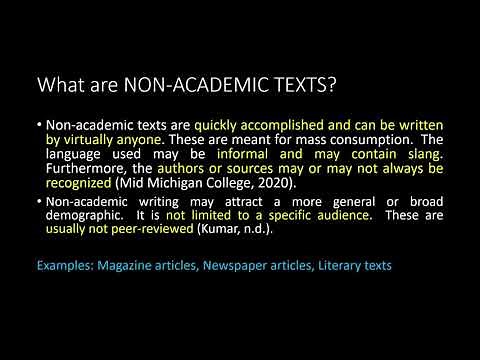 Academic and Non-academic Texts