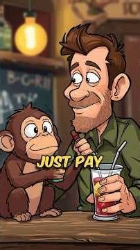 😂 BAR MONKEY GONE WILD! 🤣🤣 #funnyjokes #funny #comedy #memes #animation #cartoon