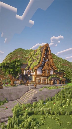 Minecraft - Cozy Medieval House 🏫#minecraft #minecraftbuilds #minecrafttimelapse #minecraftideas