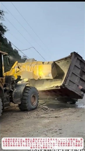 「緊急救助！ブルドーザーとショベルカーで横転トラックを起こす瞬間｜重機の力技」