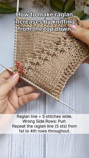 289K views · 4.1K reactions | How to make raglan increases by knitting from the top down #knitraglan | Free Knitting Patterns | Facebook
