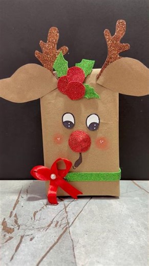 Diy Reindeer with waste box #shorts #youtubeshorts #diy #craft #christmas #kidsvideo #kids #santa