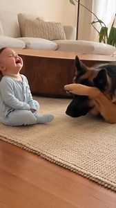 Dog Plays Peekaboo with Baby 🥹🐾 🎬 This video was produced by Network Media and Aoos Media | Simulated Reality