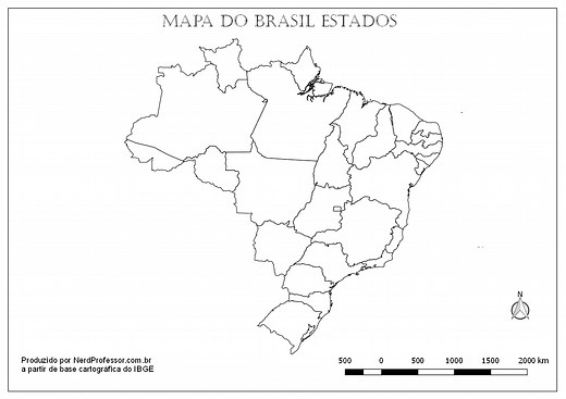 Mapas do Brasil Regiões para Colorir