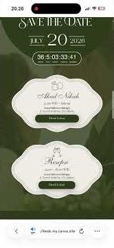 Elegant Wedding Invitation Canva Template - by berrfeedsdesign