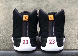 Air Jordan 12 "Reverse Taxi" Releasing With A Smooth Black Suede: Photos