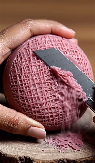 Round Dusty Rose Soap Scraping ASMR #asmr #shorts #oddlysatisfying #soap