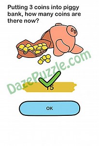 Brain Out Level 22 (Updated) Putting 3 coins into piggy bank Answer