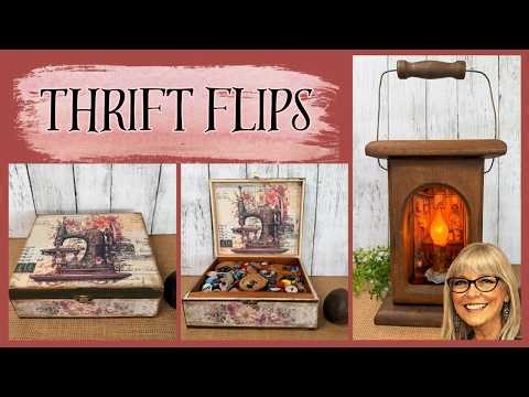 Cigar Box To A Beautiful Button Box ~ Thrifted Wood Lantern Made Primitive Style
