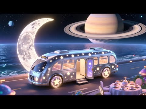 Baby Rides a Moon Bus 🌙🚌 | Learn Colors & Numbers | Fun Preschool Adventure