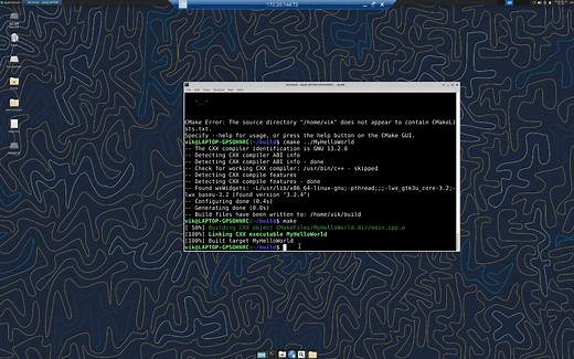 使用CMake工具编译一个简单的wxWidgets HelloWorld窗口程序，扩展HelloWorld程序功能