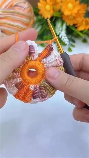 Stitch Crochet Tutorial 3D Crochet Flower Pattern Variegated Yarn Projects Crochet Applique Tutorial Textured Crochet Motifs Spiral Crochet Stitch Advanced Crochet Stitches Handmade Floral Crochet #crochet #bullionstitch #crochettutorial #crochetflower #yarnart #handmade #stitchtutorial #ganchillo #crochetinspiration #slowfashion #texturedcrochet #yarncrafts #diyprojects | Creative ideas