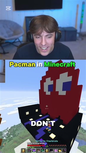 Pacman in MINECRAFT ?!? #minecraft #shorts #donutsmp