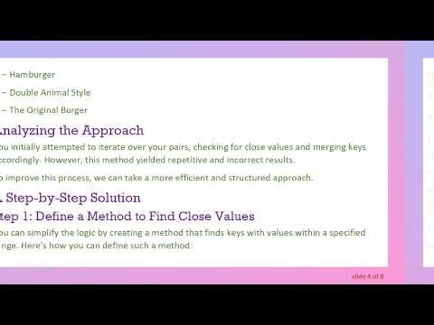 Merging Keys in C# Key-Value Pairs with Close Values: A Practical Approach