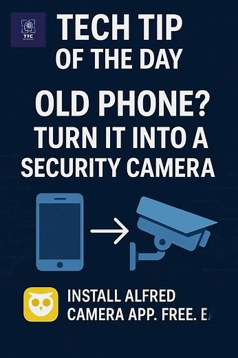 Don’t throw away old phones!Turn them into smart security cams with Alfred. #TechTip #smarthome
