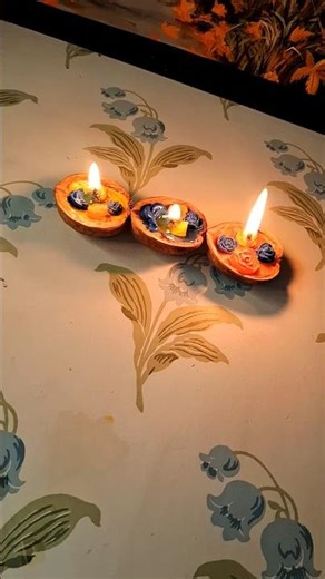 Diy Diwali Candle Using Walnut Shell | #shorts #trending