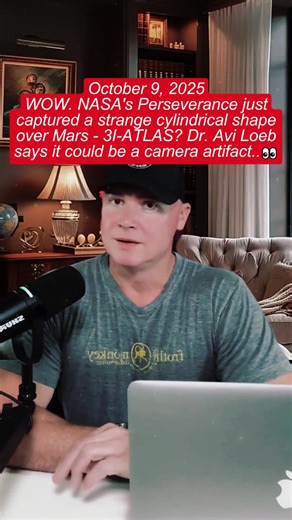 🚨BREAKING - MARS ROVER CATCHES 3I-ATLAS? On October 4, 2025, NASA’s Perseverance Rover captured a mysterious image on Mars using its onboard Navcam. The photo shows what appears to be an elongated, metallic-looking cylinder in the Martian sky…and it’s already sparking debate across the scientific and UFO communities. The image quickly gained attention after Congresswoman Anna Paulina Luna posted about it on social, stating she had spoken directly with Dr. Avi Loeb, the Harvard astrophysicist kn