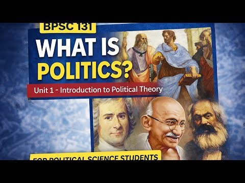BPSC 131 | Introduction to Political Theory | Unit 1 – What is Politics? | political science