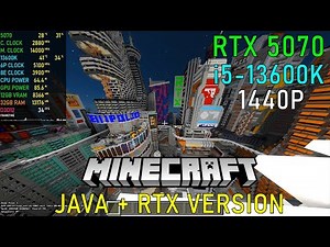 Minecraft: Java + RTX: RTX 5070 | RT, DLSS 4 1440P