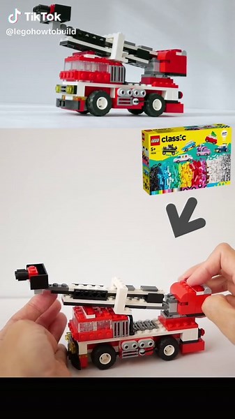 you can easily build a Fire engine, hook and ladder rescue car using only your LEGO Classic 11036 - Creative Vehicles set. The ladder of this ladder truck can be extended and retracted, and can be moved up and down, left and right, and 360 degrees. レゴクラシック11036のりものをつくろう、だけで作れる消防車、はしご車の作り方です。 #lego #レゴ #legotutorial #hookandladder #firetruck #legofiretruck #fireengine #legocity #消防車