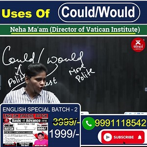 480K views · 29K reactions | Uses Of Could/Would || Neha Ma'am || Vatican Institute Rohtak || #english #englishgrammar #englishspeaking #englishvocabulary #englishlearning #could #would #uses #importantconcept #englishbynehamam #vatican_institute | Neha Mam English | Facebook
