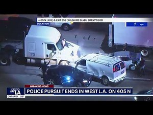LA police chase ends in multi-vehicle crash on 405 Freeway