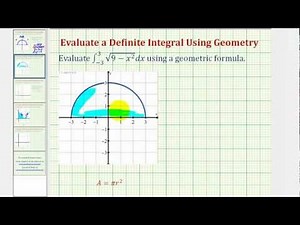 Ex: Evaluate a Definite Integral Using a Geometric Formula (Semicircle)