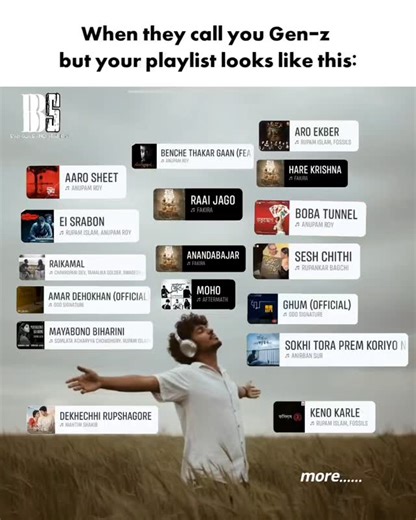 বাঙালি on Instagram: "#30days30banglaband When they call you Gen-z but your playlist looks like this:) . . . . . . Follow for more @bangla_band_station_"
