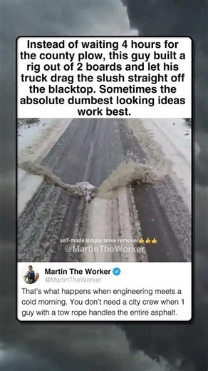 REDNECK SNOW PLOW CLEARS THE WHOLE ROAD