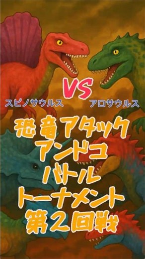 恐竜アタックアンドコバトルトーナメント第2回戦 # #スピノサウルス #アロサウルス #恐竜 #バトル