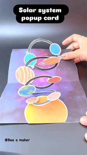 Bee.a.maker on Instagram: "Comment ‘link’ to get the link of the printable in your inbox 🚀✨ 3D Solar System Pop-Up Craft! Watch the planets come alive as this pop-up opens into a swirling galaxy! 🌍🪐💫 Such a fun and easy STEM + craft activity for kids — just print, cut, fold, and glue. Perfect for space theme, school projects, and weekend fun! 💛🌌 Swipe to see the magic unfold! ✂️🌟 Download available on my website 💫 #SolarSystemCraft #3DPopupCard #KidsCraftIdeas #STEMActivities #PrintableC
