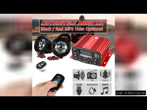 12V Motorcycle Bluetooth Audio Sound System Stereo Speakers FM Radio MP3 Music Player Scooter ATV R