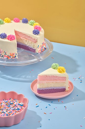 1.5M views · 6.7K reactions | #CelebrateBirthdays with a #GoldilocksPH cake that's bursting with flavor! 拾 Made with layers of ube, strawberry, and vanilla chiffon, the Rainbow Magic is sure to make your next party unforgettable!  | Goldilocks | Facebook