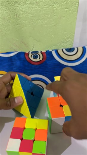 How to solve 3by3 Rubik’s cube 2by2 and pyramid cube in shorts #shorts #shortvideo