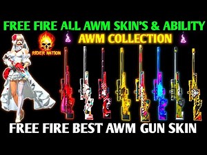 ALL AWM SKINS IN FREE FIRE AWM ALL SKIN | FREE FIRE BEST AWM SKIN | FF ALL AWM SKINS ABILITY REVIEW