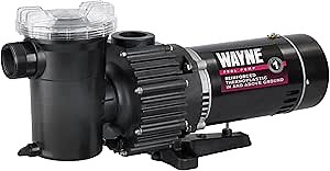 Wayne Pumps WIP90 0.9HP In and Above Ground Pool Pump, Black