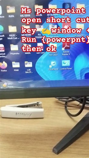 PowerPoint open short cut key window+R Run dilog box me (powerpnt) then ok #computer#powerpnt