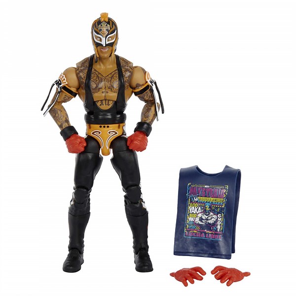 WWE Rey Mysterio Elite Collection Action Figure with Themed Accessories