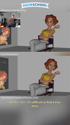 A fully dimensional woman 💅✨ Fantastic work by Florian Linet - learn more at AnimSchool.edu and start your 3D animation journey today 🚀💫 #CharacterAnimation #AnimationBehindTheScenes #3DAnimation #AnimSchool | AnimSchool