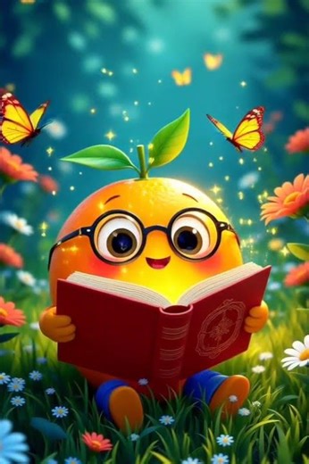 Orange’s Secret Garden for Reading Book #cute #fruit #funny #viral #shorts