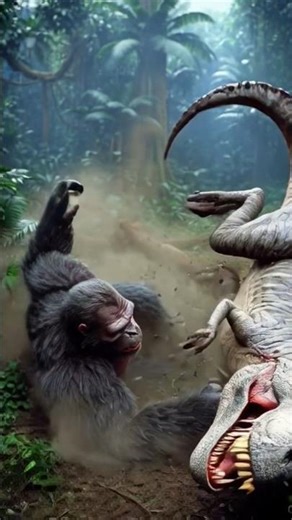 Deep Jungle Dinosaur vs King Kong Fight #shorts