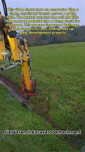 Efficient Field Trench Digging with Excavator Precision #excavator #digging #construction