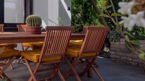 All Things Cedar TE90 Teak Extension Patio Table