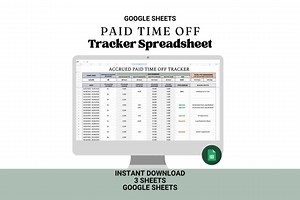 Paid Time off Tracker: PTO Vacation Planner Google Sheets (instant Digital Download) - Etsy