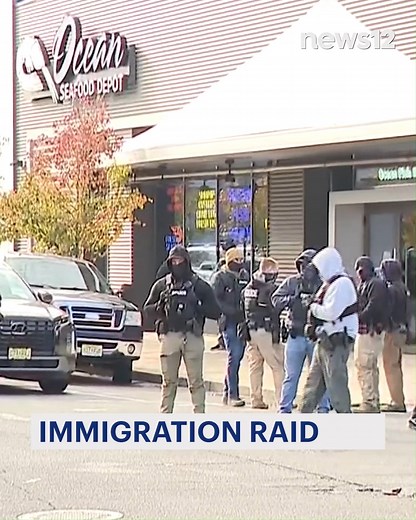 JUST IN: Ocean Seafood Depot in Newark was targeted again as ICE agents surrounded the building during a raid. Watch News 12 for the latest updates - https://bit.ly/3K33MZA | News 12 New Jersey