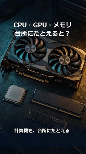 CPU・GPU・RAM・SSDを、台所で覚える #Shorts
