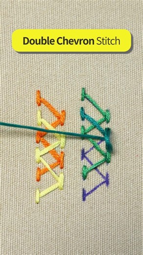 Double Chevron Stitch Embroidery Tutorial for Beginners | Step by Step
