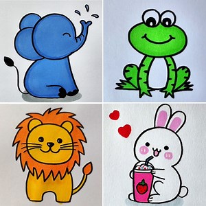 29K views · 316 reactions |  Adorable Animal Cartoon Drawing Tutorial for Kids | Easy Step-by-Step Guide for Young Artists | Simple Drawings | Facebook